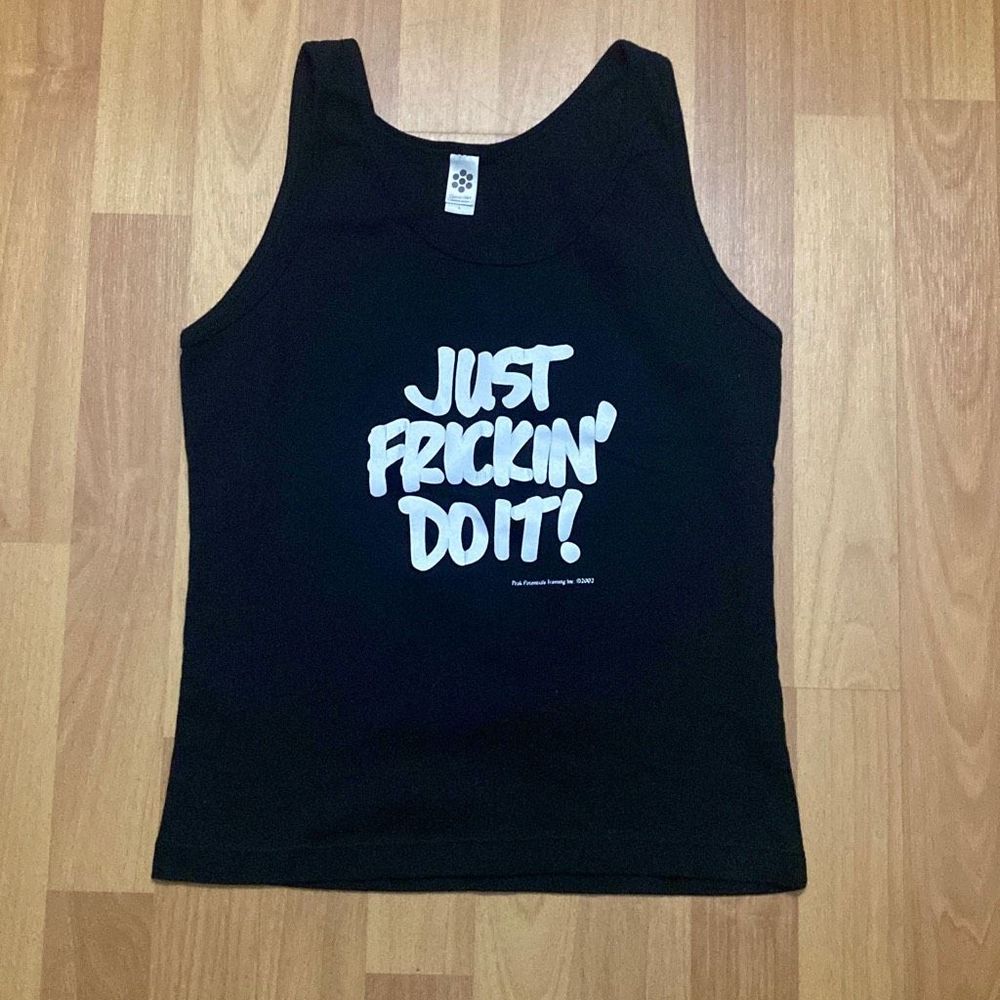 Vintage American Apparel Classic Girl Black Graphic Tank Top Women L Made USA